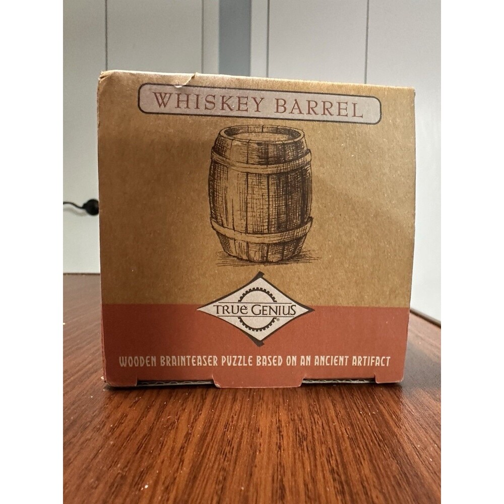 NIB True Genius Whiskey Barrel Wood Brainteaser Puzzle Brand - Picture 4 of 5